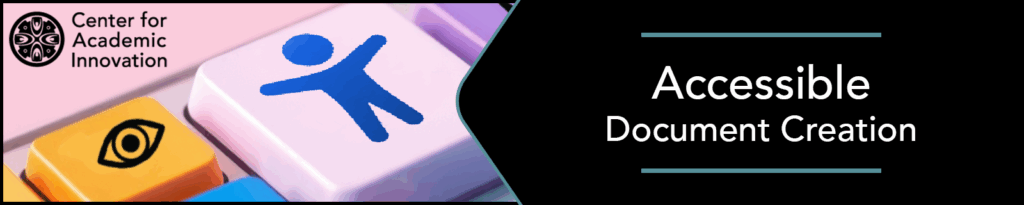 Keyboard Banner for Blog Course Banner for Accessible Document Creation.