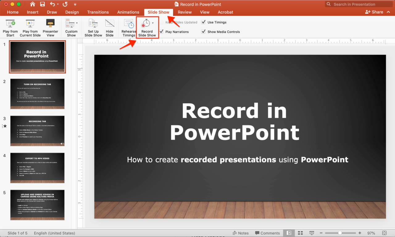 record a presentation on powerpoint