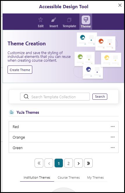 Screenshot of the Theme Creation Tool. 